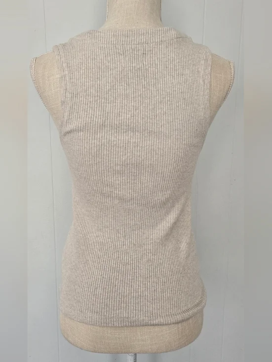 Madewell Ribbed Sleeveless Knit Tank - Light Beige - Picture 3 of 6